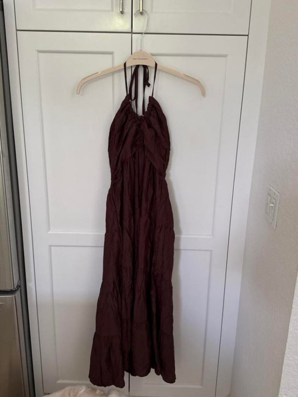Source Unknown Women's Brown and Burgundy Dress